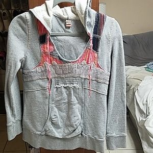 Free People Grey Boho Hoodie
